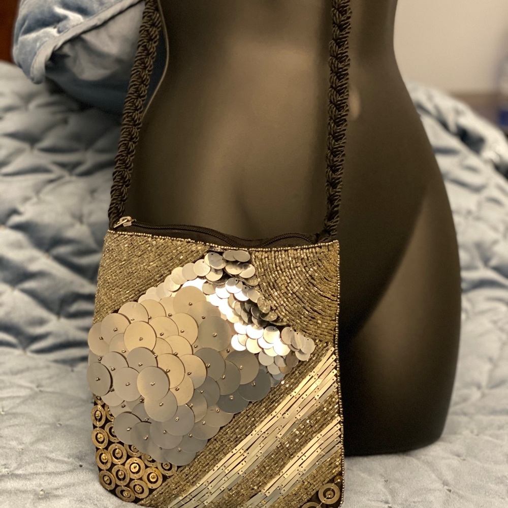 From India beaded crossbody Purse new size 7.5x8’’